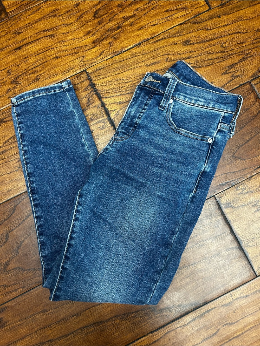 Lucky Brand Dark Blue Denim Jeans‎ with Black Leather Patch